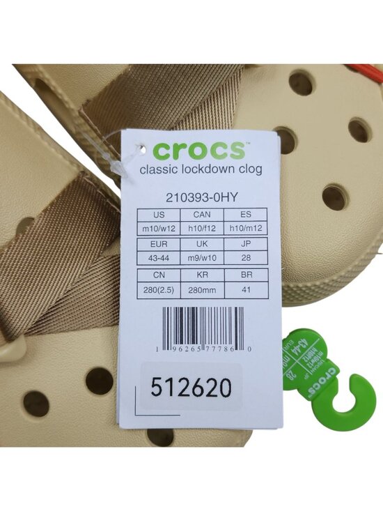 Crocs Classic Lockdown Clog Beige With Red Details Mens Size 10 Womens 12 main image 6